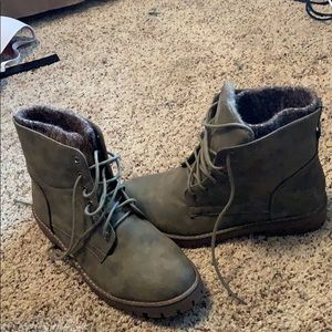 Army green boots